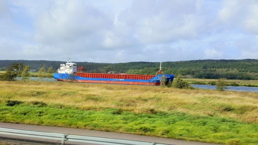 The railway lines runs parallel to the Göta älv river as it approaches Goteborg