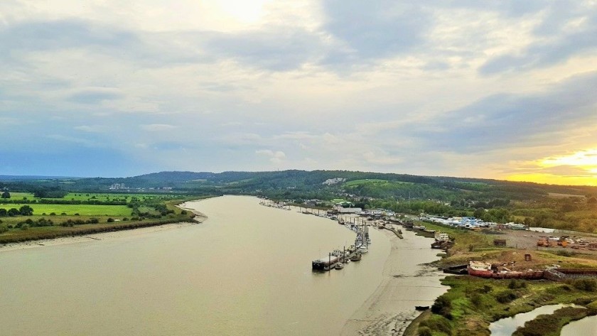 Crossing the Medway Viaduct on a grey day