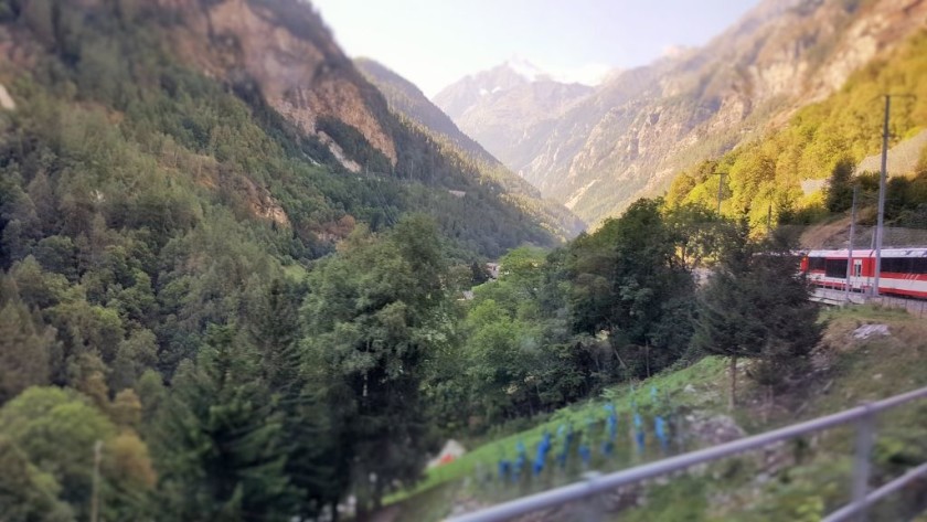 Heading to Zermatt after Stalden-Saas station