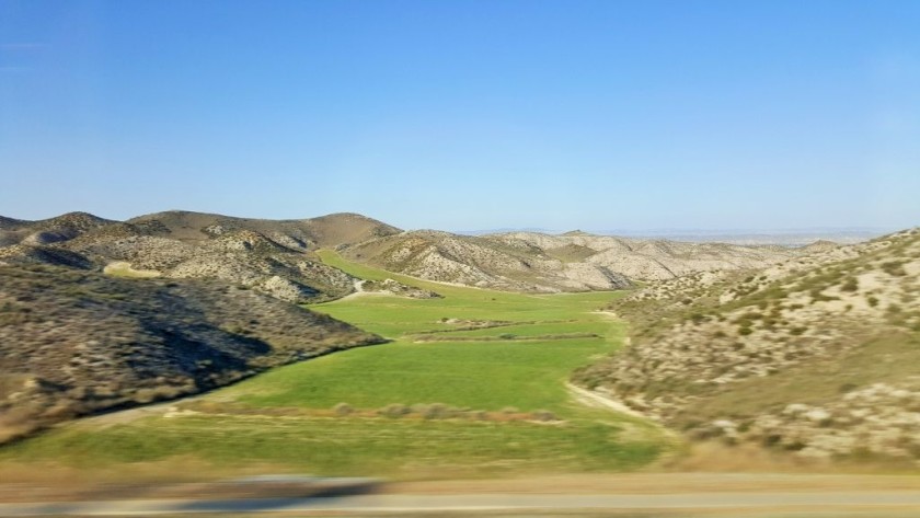 Near Zaragoza the landscape which can be seen from both sides of the train has an other worldly quality