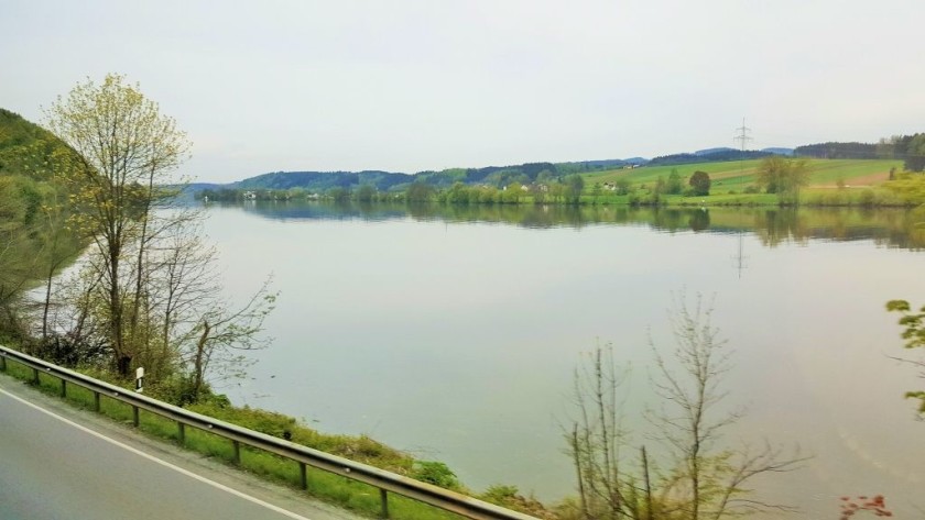 Between Passau and Regensburg the river Danube is on the right