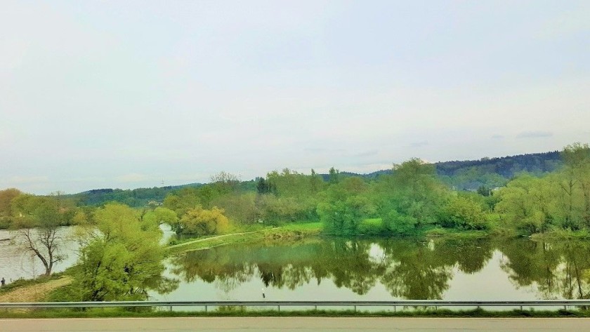 The river Danube comes into view after Regensburg