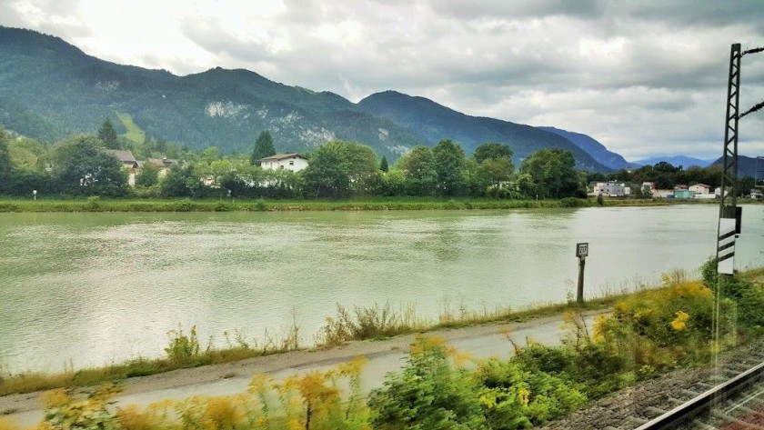 Passing by the River Inn near Kufstein station