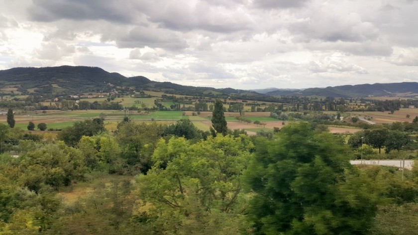 The view on the left as the train heads to the coast
