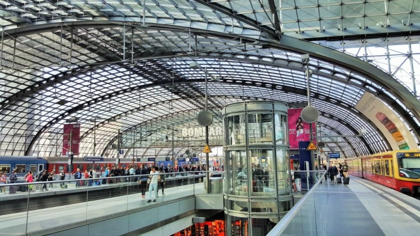 Using the main railway station in Berlin