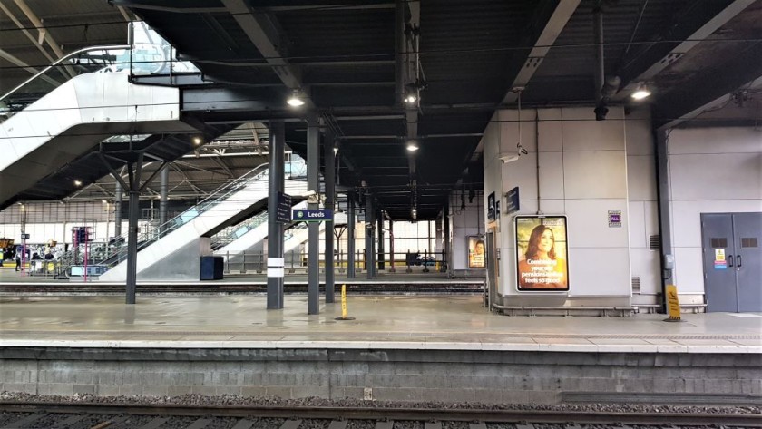 On platforms 9-17 the elevators are in these white 'boxes' behind the escalators