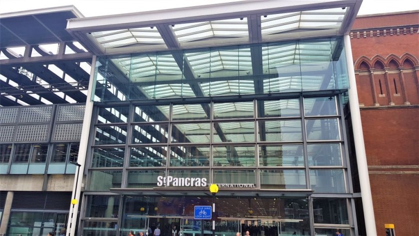 The entrance to St Pancras International on Midland Road