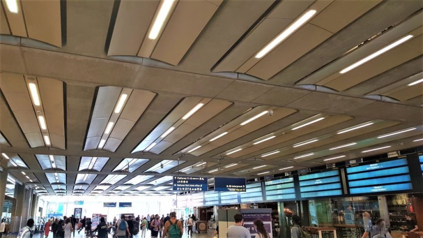 The 'Market' passage looking towards the exit on Pancras Road where King's Cross station is across the street