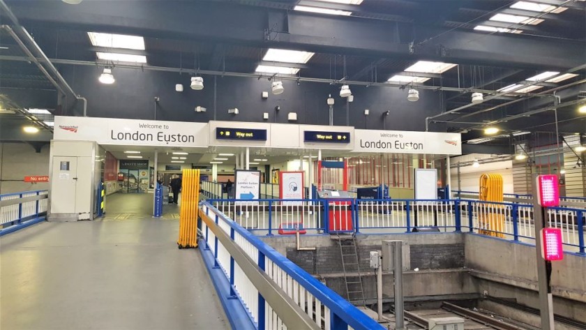 One of the four sets of sloping walkways which lead up to the concourse from the trains