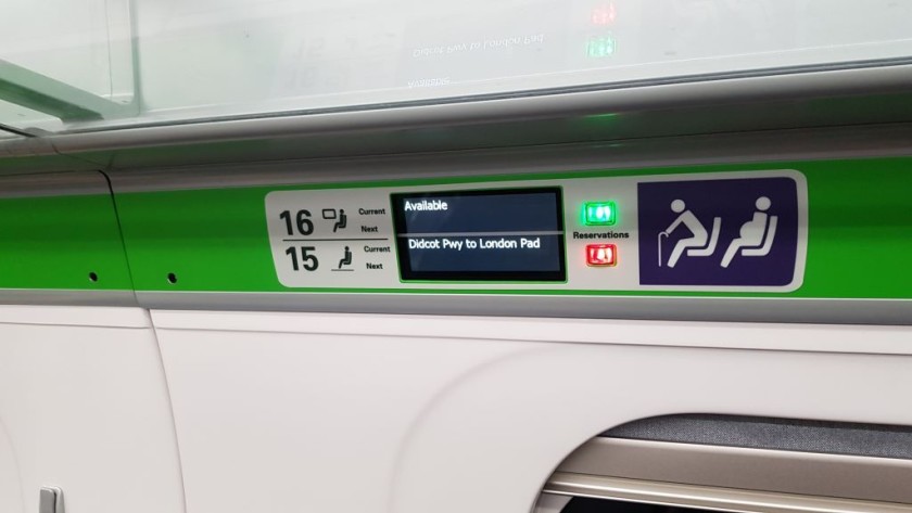 The symbols to the right of the lights indicate 'priority seats' which GWR asks should be given up to passengers in need