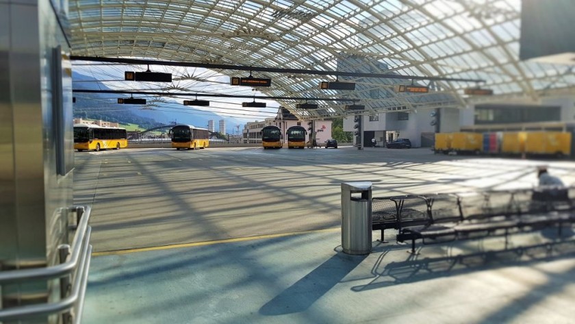 The 'Post-Buses' to the ski resort leave from a terminal directly above Chur rail station