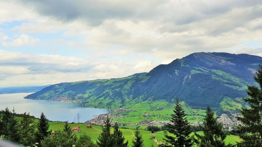 Looking down on Arth-Goldau from the blue route of the Rigibahn
