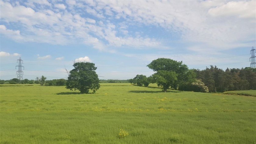 Travelling across the relatively flat farmland of Norfolk