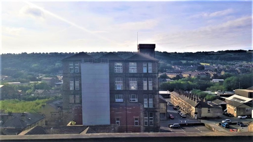 A view from the viaduct which carries the railway into Huddersfield