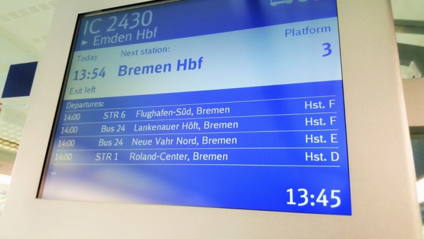 The info screen on an Intercity 2 train in Germany