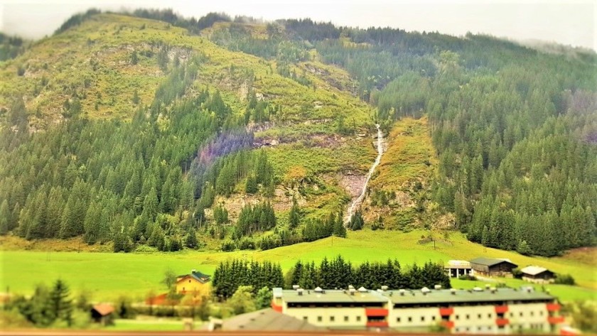 The waterfalls stood out on a grey day