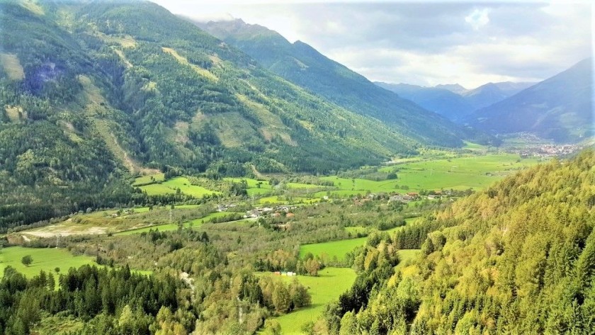 Looking right as the train heads towards Villach