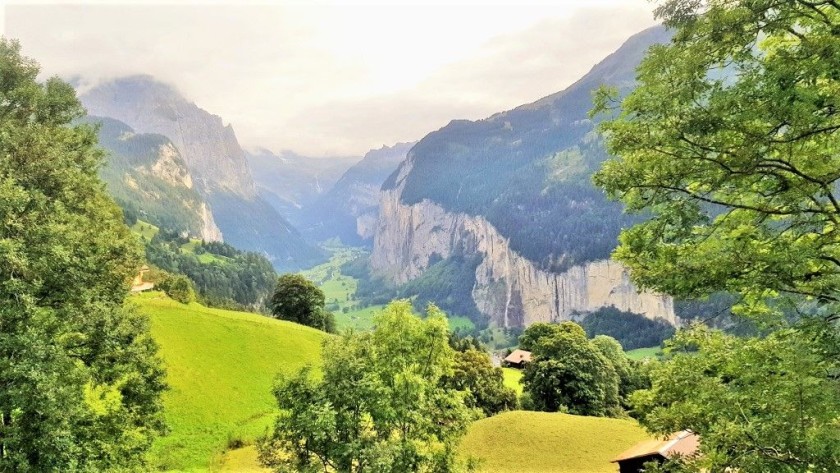 On the train heading down to Lauterbrunnen from Kleine Scheidegg