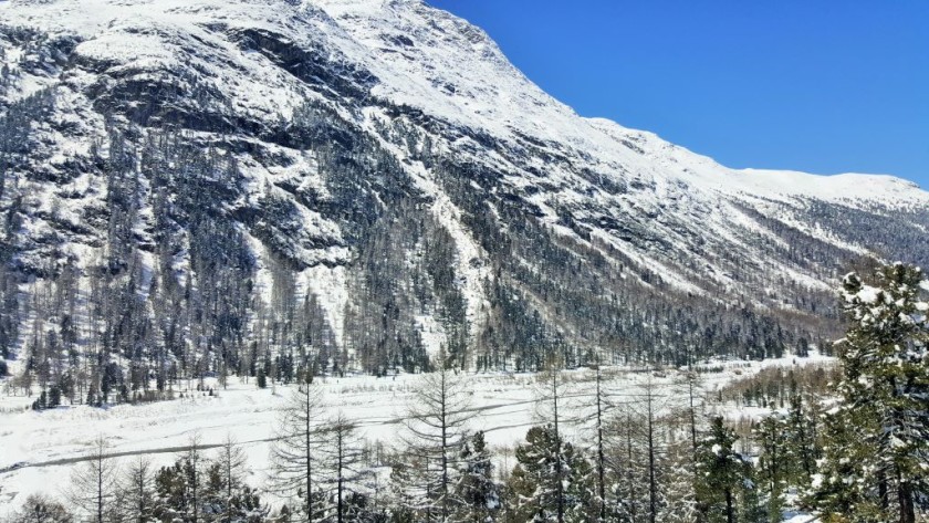 Through the valley to the north of the pass