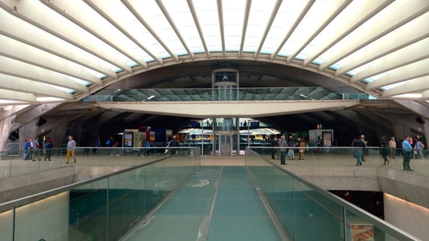 The main entrance to Oriente station in Lisbon