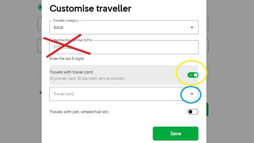 Booking rail pass reservations on the SJ website