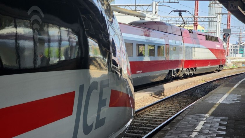 An ICE to Frankfurt and a Eurostar to Amsterdam at Bruxelles Midi