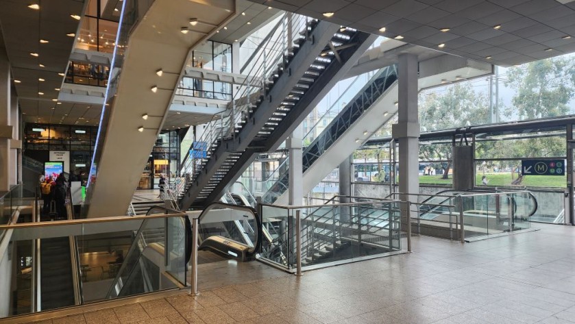 The atrium at the front of Gare Montparnasse