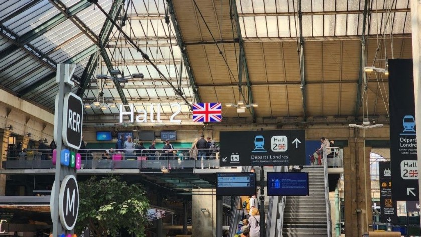 Ascending to Hall 2 in the Gare Du Nord