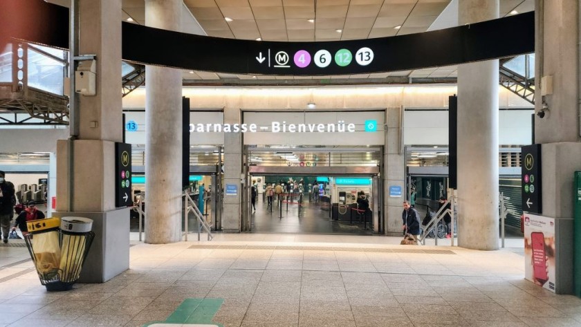 The entrance to the Metro station at Gare Montparnasse