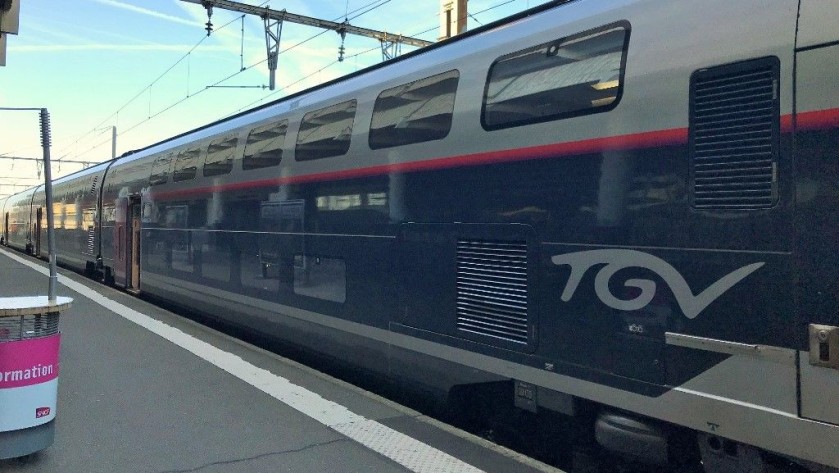 The double deck coaches on a TGV Océane train