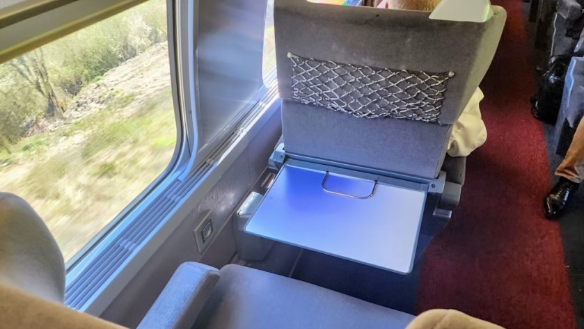 A first class seat on a Lyria train