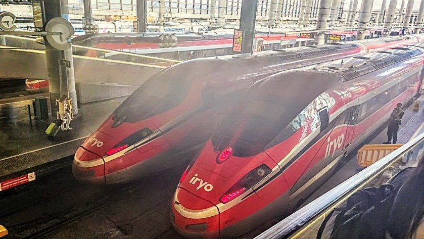 iryo trains await departure from Madrid Atocha