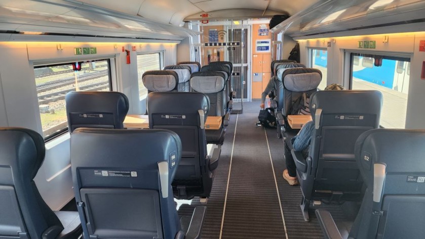 A 1st class seating saloon on an ICE 3 Velaro train