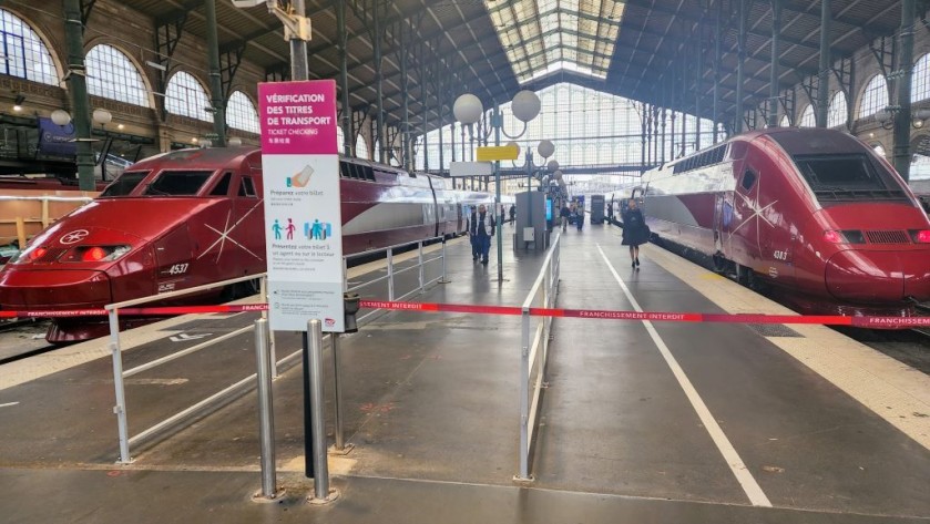 Eurostar trains from Germany and The Netherlands in the Gare Du Nord