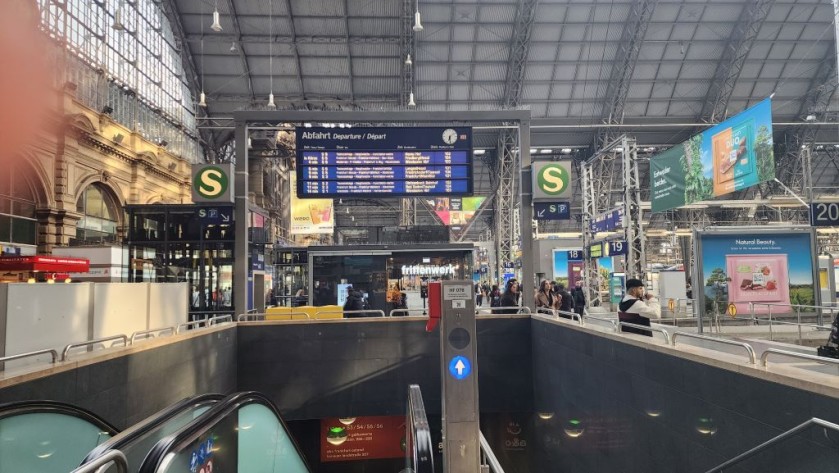 The S-Bahn departures are show above the entrance down to the part of the station they use