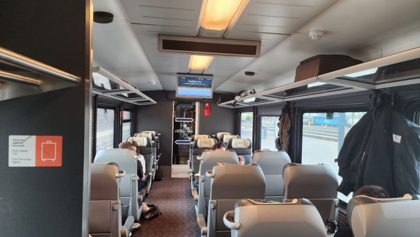 The Business Class seating saloon on a Leo Express train