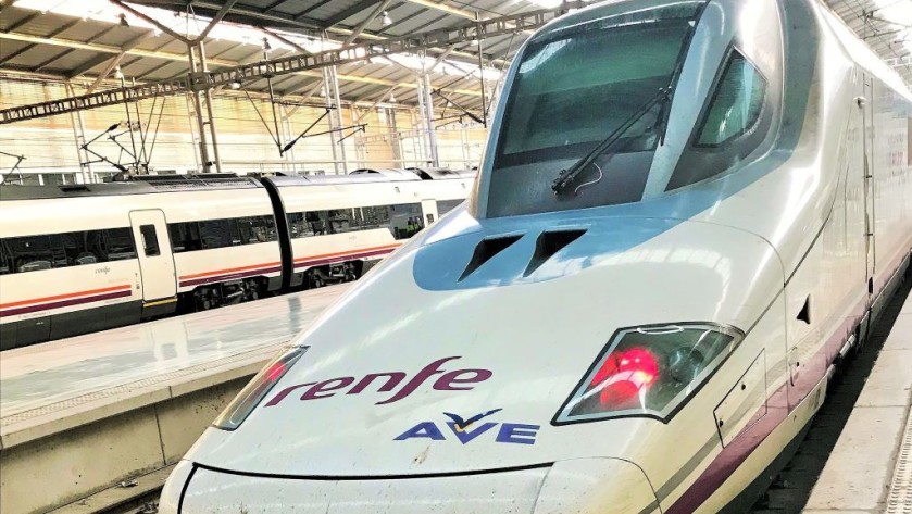 An AVE 102 train in Malaga