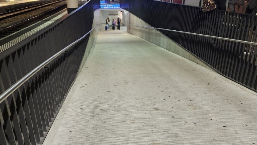 to the trains at Bern station