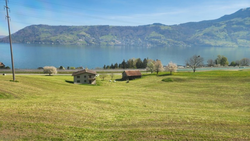 Then on the left before Arth Goldau station, there are some wonderful views over Lake Zug