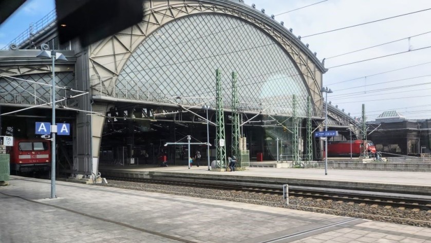 Departing Dresden Neustadt by train