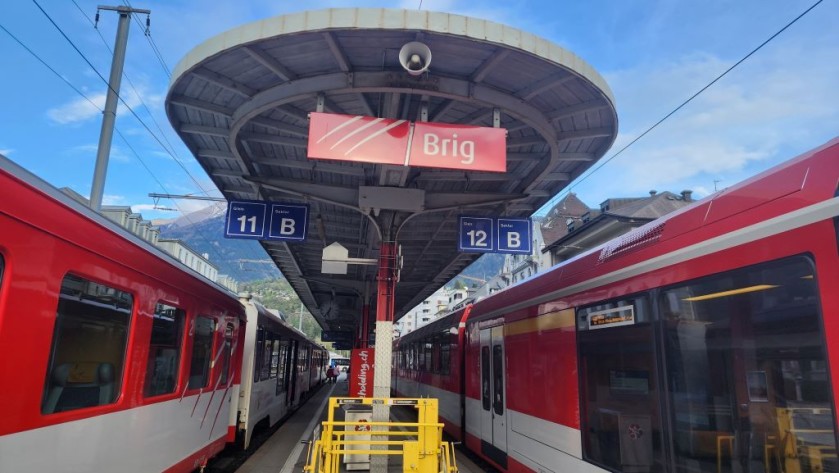 MGB trains at Brig station