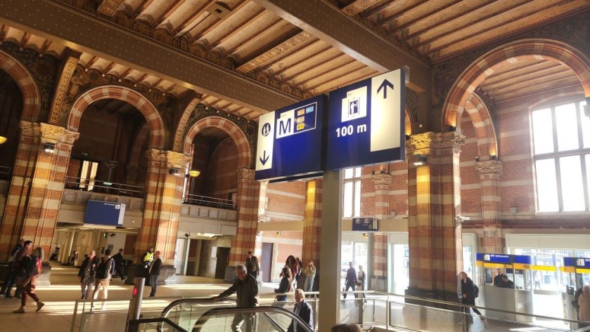 The main access point to the Metro in Amsterdam Centraal station