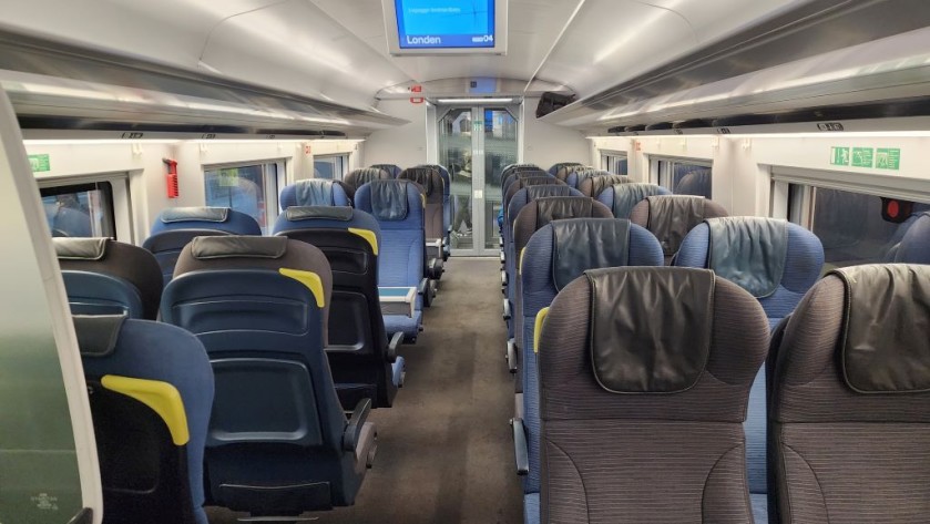 A general view of Standard Class seating on an e320 train