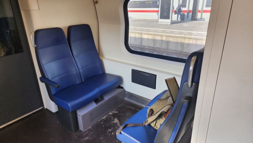 A seating bay on Dutch IC train
