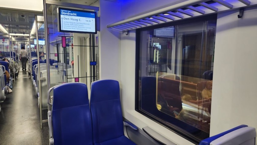 On board a Sprinter train in The Netherlands