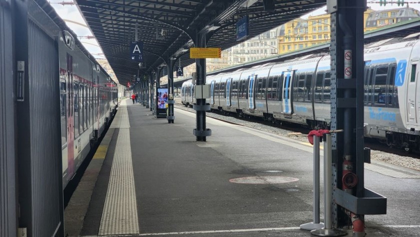 Trains awaiting departure from Paris Gare de l'Est