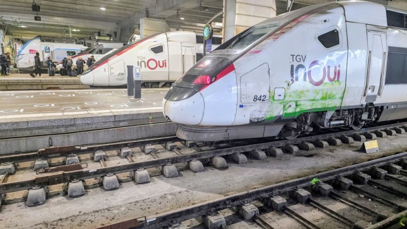 Boarding TGV trains at Gare Montparnasse
