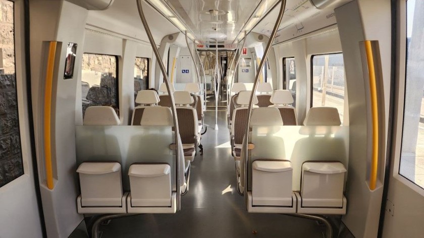 On board the smart, modern Euskotren train