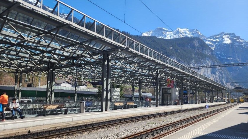 The station in Lauterbrunnen used by the BOB and WAB trains