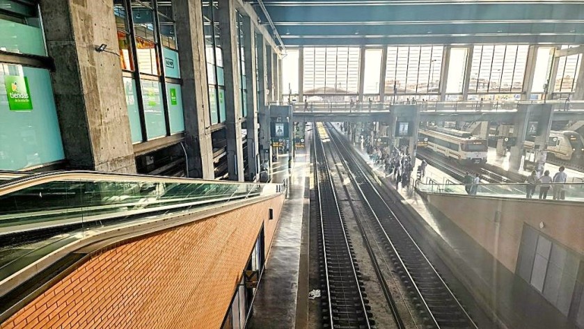 Departing by train from the main station in Cordoba